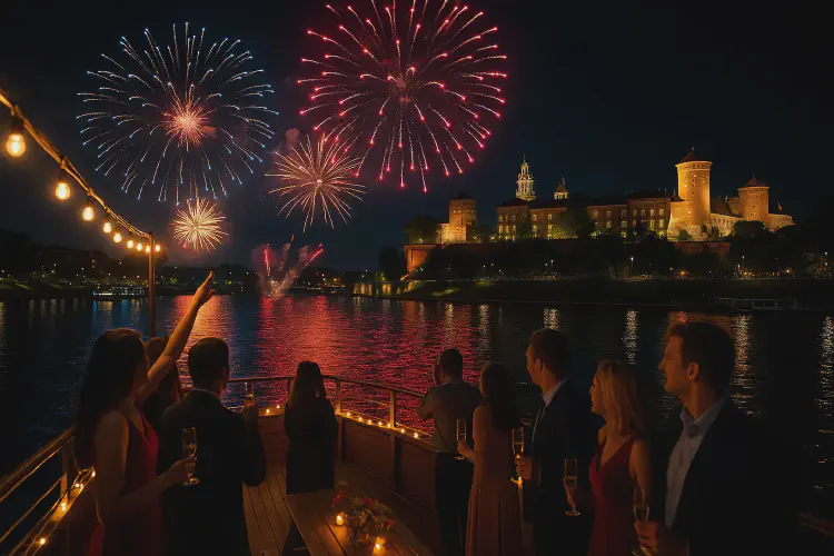 Fireworks and light shows on the river